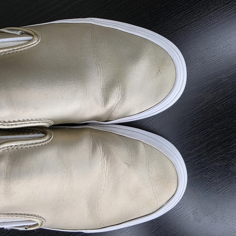 Vans Clasic Slip On Muted Metallic Gold True White Size Mens 7.5 Womens 9 - Picture 5 of 14